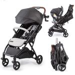Ingenuity 3Dquickclose CS+ Compact Fold Stroller – Lightweight Stroller with Oversized Canopy, Extra-Large Storage and Compact Fold