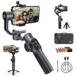 ZHIYUN Smooth-5S Combo [Official] iPhone 3 Axis Gimbal Stabilizer with Magnetic Lights, Smartphone Gimbal with Tripod, Cell Phone Stabilizer for FilmIC Pro, Vlog,