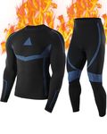 Roadbox Thermal Underwear Set for Men - Long Johns Tops and Bottoms Warm Seamless Quick Dry Base Layer for Cold Weather Skiing