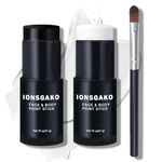 IONSGAKO Black and White Face Paint Stick with Brush Eye Black Stick for Sports Halloween Makeup Face Painting Kit for Clown Skeleton Vampire SFX Makeup