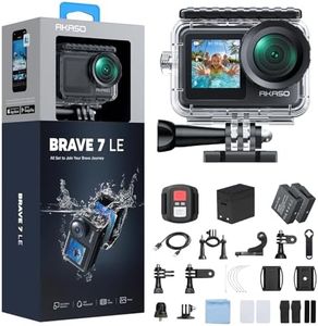 AKASO Brave 7 LE Action Camera, IPX7 Waterproof Navitve 4K 20MP WiFi Sports Camera with Touch Screen, EIS 2.0 Remote Control Underwater 40M Cam with 2X 1350mAh Batteries