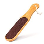 Temperia Double Sided Foot File Scrubber | Dead Skin & Callus Remover | Feet Scraper | Pedicure Tool with Wooden Handle