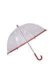 SWL Kids Transparent Dome Umbrella Childrens PVC Clear Brolly (Red)