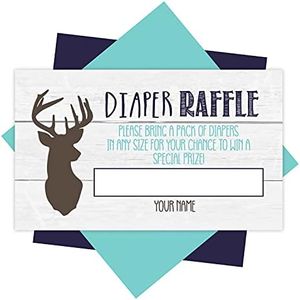 Hadley Designs 25 Baby Shower Diaper Raffle Tickets For Baby Shower Boy - Deer Baby Shower Games For Boys, Diaper Raffle Cards, Baby Raffle Tickets, Baby Shower Invitation Inserts, Baby Shower Ideas
