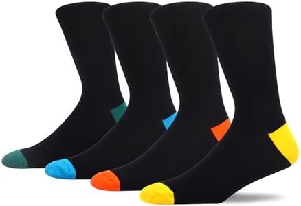 MAKABO Soft Breathable Seamless Men's Bamboo Socks, 4 Pairs Casual Black Series, 9-12
