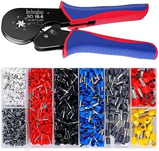 Ensemble d'outils de sertissage de virole, pince à sertir hexagonale auto-ajustable pour 0,08-16 mm² avec 1200 bornes d'extrémité de fil de cuivre rouge, outil de sertissage de fil à cliquet