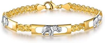 Barzel 18K Gold Plated Elephant Bracelets Elephant Gifts For Women Elephant Jewelry