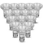 E27 Edison Screw PAR20 Dimmable Halogen Spot Lamp Flood Light Bulb 240V, Replacement for Home Indoor Outdoor Landscape Lighting, Security Flood Lights, Recessed Fixtures - Warm White, 35W (Pack of 15)