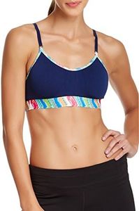 Balanced Tech Printed Performance Seamless Sports Bra - Blue Chevron - Large