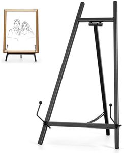 BeeCoAoo 16.5" Metal Easel Stand for Sign – Elegant Table Top Easel for Display, Heavy Duty Tabletop Picture Easel Stand for Wedding Sign, Picture Frame, and Art (Black)