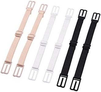 eBoot 6 Piece Bra Strap Clips Elastic Non-slip Strap Holder, Black, Beige, White