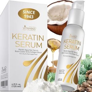 Vitamins Keratin Protein Hair Serum - Anti Frizz Control Repair Treatment for Frizzy Dry Damaged Hair - Heat Protectant Complex for Shine & Gloss