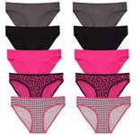 René Rofé Lingerie Women's 10 Pack Cotton Spandex Bikinis - - XL