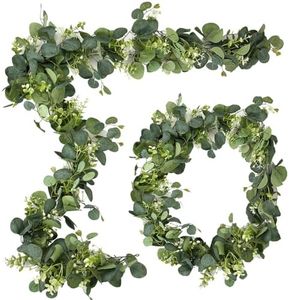 Guirnaldas Artificiales de Eucalipto 2 Piezas 1,8 Metros con Hojas de Sauce Hojas Verdes Guirnalda para Decoración de Fondo Boda Camino de Mesa Central Bodas Decoración de Mesa