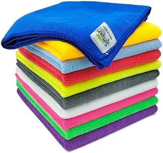 SOFTSPUN Microfiber Cloth - 10 pcs 40x40 cms 340 GSM Multi-Color! Thick Lint & Streak Free Multipurpose Cloths Automotive Microfibre Towels for Car Bike Cleaning Polishing Washing & Detailing