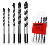 wesleydrill Concrete Masonry Drill Bit Set 5 pcs 1/4-1/2" Fit for Home DIY Building and Engineering Suitable for Electric Drill or Professional Drill