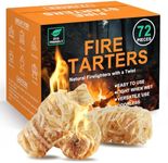 Realcook Natural Fire Starter for Campfires: All Weather Firestarters - Odorless Charcoal Starters for Grill | Fire Pit | Indoor Fireplaces | BBQ | Wood Stove | Smoker - 72 Counts