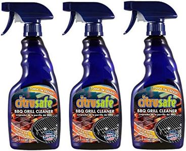 Citrusafe Grill and Grate Cleaner Spray 3 Pack (16 Oz) - Heavy Duty Spray Safely Cleans Burnt Food and Grease from BBQ - Great for Degreasing and Cleaning Grates, Racks