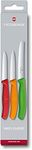 Victorinox Swiss Classic Set of Paring Knives, Set of 3, Straight Edge, Extra Sharp, Robust Plastic Handle, Multicolored