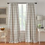 Elrene Home Fashions Brighton Windowpane Plaid Blackout Window Curtain, Living Room and Bedroom Drape with Back Tab and Rod Pocket Tabs, 52"x108", Black, 1 Panel