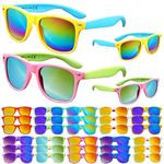 FANELEQU 36 Pack 12 Colors Neon Sunglasses with UV400 Protection in Bulk, 80’s Retro Style Party Favors,Perfect for Birthday,Beach Pool,Summer Party, Goody Bag Fillers,for Boys Girls Teens Adults