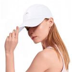 Women Running Cap - Sun Protection Baseball Cap Waterproof Adjustable Summer Sun Hat Ladies Hiking Gym White