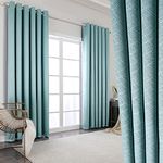 Krismile Total Blackout Curtains -Thermal Insulated Soundproof & Noise Reducing, Thick Long Lined Curtains for living Room,Bedroom Darkening Curtains, 52 x 84inch,Teal,2 Panels