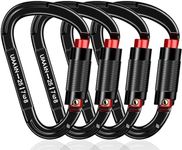 Auto Locking Carabiner Heavy Duty Carabiner 25kN UIAA Certified Climbing Carabiner Climbing Equipment Safety Carabiner for Rappelling, Hammocks, Rescue, Dog Leash, Swing