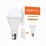 amazon basics - Rechargeable 9W LED Emergency Inverter Bulb, Cool White (Base B22)