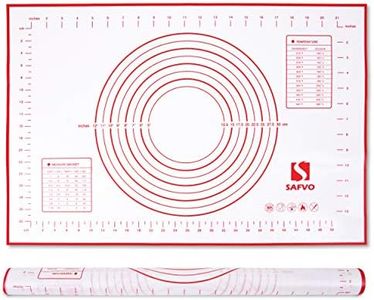 SAFVO Silicone Pastry Mat Extra Large with Measurements for Baking Dough Rolling Fondant Kneading Non-stick Non-slip 20inch x 28inch (50cm x 70cm) Red