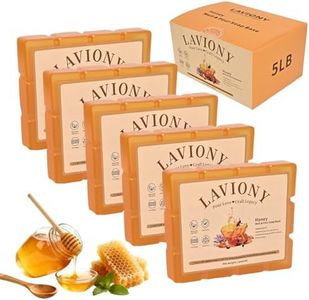 5LB Natural Soap Base - Melt and Pour Soap Base for DIY Crafting, Moisturizing and Gentle on Skin, Easy to Cut, Vegan and Cruelty-Free, Organic Glycerin Soap Base, Clear Soap Making Kit, Honey