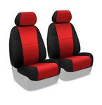 Coverking Custom Fit Front 50/50 Bucket Seat Cover for Select Nissan Juke Models - Spacermesh 2-Tone (Red with Black Sides)