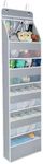 Univivi Over Door Hanging Organizer Storage with 5 Large Pockets and 3 Small PVC Pockets for Cosmetics Wall Hanging Storage Organizer for Pantry Baby Nursery Bathroom Closet Dorm, (Grey)