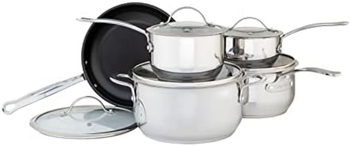 Meyer - Nouvelle Cookware Set, 10-Piece Pots and Pan Set, Induction Cooktop Compatible