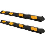 IRONMAX Rubber Parking Curb, 72" (6ft) Parking Block Parking Bumpers with Yellow Reflective Stripes, Heavy Duty Garage Parking Assist Wheel Stopper for Car, Truck, RV, Trailer (2 Pack)