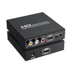 Adapter Converter Fits for HDMI to RCA and HDMI, 1080p HDMI to HDMI & AV 3RCA CVBs Composite Video Audio Converter Adapter, Support PAL/NTSC, Compatible with PC, Laptop, Xbox, TV, Camera, Monitor, etc