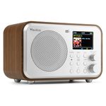 Audizio Milan Battery Powered DAB Radio with Bluetooth, Portable DAB+ Radio, Rechargeable, FM Tuner, 2.4" TFT Display, Headphone Output, Wireless Streaming, Silver Compact Radio for Home and Travel