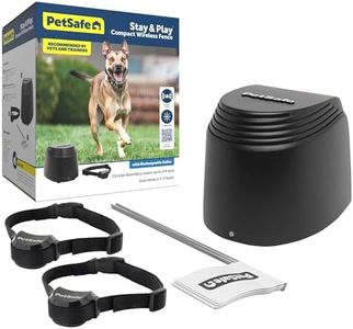 PetSafe Stay & Play Compact Wireless 2-Dog Fence, LCD Screen to Adjust The Circular Boundary, Secure up to 3/4 Acre Area, Use for All Your Pets, Portable System