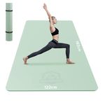 HAPBEAR Large Yoga Mat for Women- 183cm×122cm×6mm, TPE Non-Slip, Durable, Eco-Friendly, Extra Large Thick Wide Exercise Mat for Pilates,Gym,Workout,Home,Fitness, (Barefoot Exercise)-Green