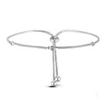 Sterling Silver 0.06 Cttw Canadian Diamond Trilogy Adjustable Bolo Bracelet (H-I Color, SI2-I1 Clarity) by POLAR LIGHT DIAMONDS