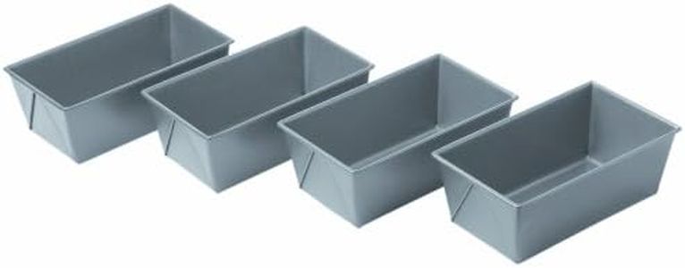 Chicago Metallic 59440 Commercial II Non-Stick Mini Loaf Pans, Set of 4,Gray