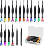 Surcotto Screwdriver Set, 18-Piece Small Screwdriver Set, Magnetic, Mini Screwdriver Set for Glasses, PS4 Watches, Jewelers with 2 Tweezers and Storage Case