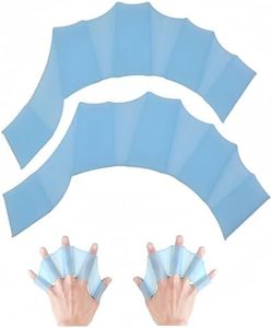 1 Pair Silicone Swim Gloves,Webbed Gloves for Swimming,Swimming Gloves for Men Women Kids Swim Fins Silicone Swimming Gloves Finger Frog Type(Large Blue)-SATONBEYI