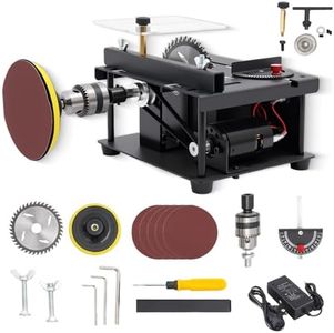 200W Mini Table Saw, Multifunctional Crafting Tool with Adjustable Speed (4000-9000RPM), 0-90° Angle Cutting, Compact Precision Saw for Wood, Acrylic, and Plastic DIY Projects
