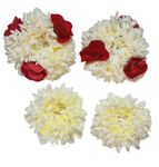 DvDs Kart 4 pcs combo - Scented 2 scented Red Rose Gajra + 2 Jasmine scented flower Plastic Gajra for Hair - Artificial Flower Garland - Traditional Bridal & Festival Hair Accessory juda for hair