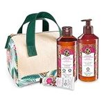 Yves Rocher Argan Rose Hammam Gift Set- Bath & Body Routine Set, 4-piece Gift Set (Shower Gel 400ml, Body Lotion 390ml, Hand Cream 30ml, FREE Vanity Bag) (Argan & Rose)