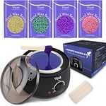 Waxing Kits Hair Remover Full Kit: Wax Heater Kit with Wax Warmer, 4 * 100g Wax Beads and 30 Pcs Wax Spatulas, Painless at Home Wax Warme Hair Removal Kit Wax Kits