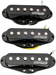Wilkinson Vintage 60's Staggered Alnico 5 Single Coil Pickups Set for Strat Style Electric Guitar, Black