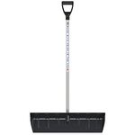 SNO go Snow Shovel with 32” Wide Plow Scoop for Driveway and Side Walks | Snow Pusher with Durable D-Handle | Prime Polyethylene Plastic | 100% Made in The USA