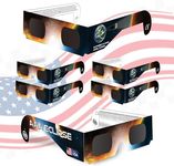 AAA Eclipse [6 PACK Solar Eclipse Glasses AAS Approved 2024 - Made in USA - ISO Certified 12312-2 & CE Certfied Direct Solar Eclipse Viewing Glasses